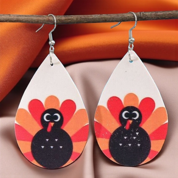 Turkey Trot Teardrops: Gobble Up These Festive Thanksgiving Earrings! π¦β¨NWT - Picture 5 of 8